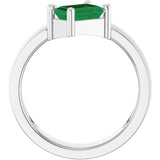 Emerald Lab-Grown Emerald Solitaire Ring in Platinum
