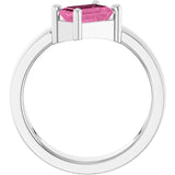 Emerald Lab-Grown Pink Sapphire Solitaire Ring in Platinum