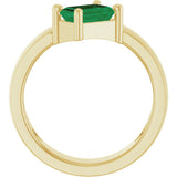 Emerald Lab-Grown Emerald Solitaire Ring in Yellow Gold