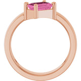 Emerald Lab-Grown Pink Sapphire Solitaire Ring in Gold