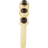 Round Black Onyx Cabochon Ring in Yellow Gold
