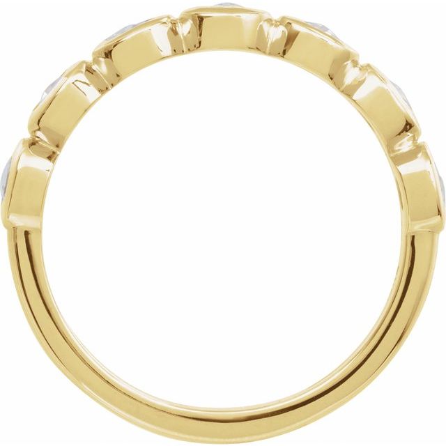 Round Lab-Grown Moissanite Cabochon Ring in Yellow Gold