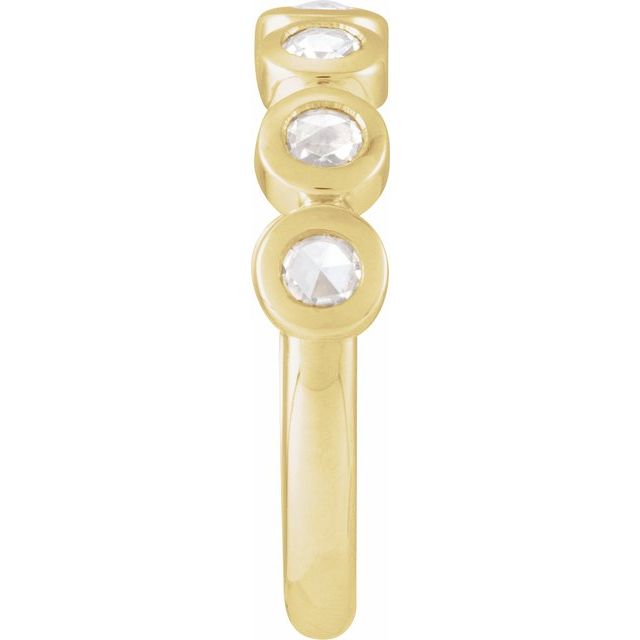 Round Lab-Grown Moissanite Cabochon Ring in Yellow Gold