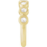 Round Lab-Grown Moissanite Cabochon Ring in Yellow Gold
