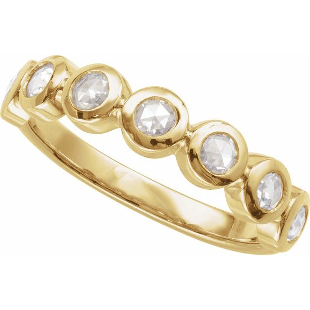 Round Lab-Grown Moissanite Cabochon Ring in Yellow Gold