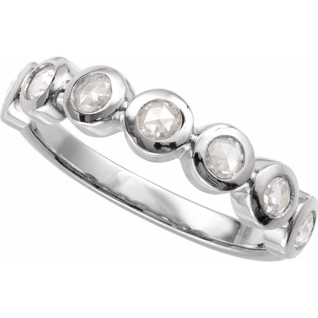 Round Lab-Grown Moissanite Cabochon Ring in Platinum