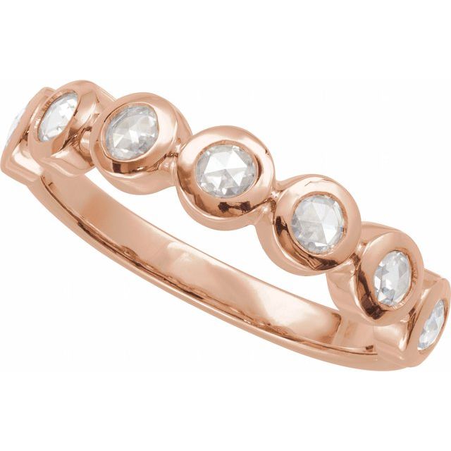 Round Lab-Grown Moissanite Cabochon Ring in Rose Gold