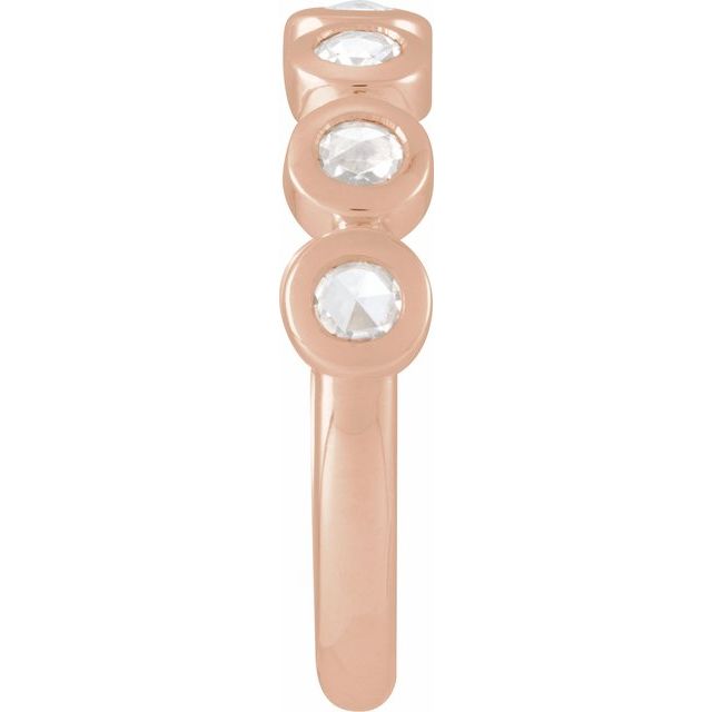 Round Lab-Grown Moissanite Cabochon Ring in Rose Gold