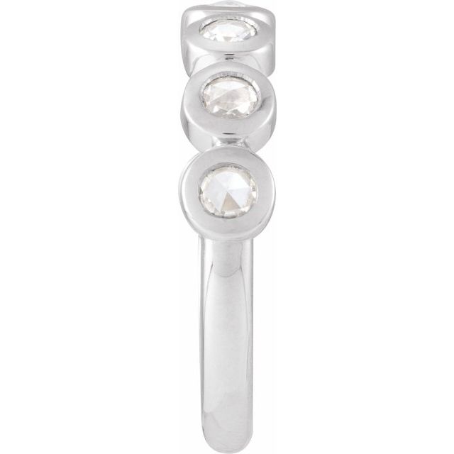 Round Lab-Grown Moissanite Cabochon Ring in White Gold