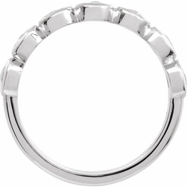 Round Lab-Grown Moissanite Cabochon Ring in Platinum