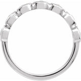 Round Lab-Grown Moissanite Cabochon Ring in Platinum