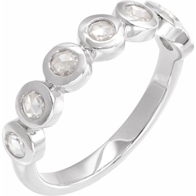 Round Lab-Grown Moissanite Cabochon Ring in Platinum