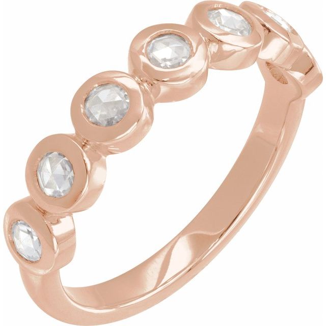 Round Lab-Grown Moissanite Cabochon Ring in Rose Gold