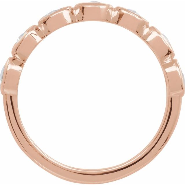 Round Lab-Grown Moissanite Cabochon Ring in Rose Gold