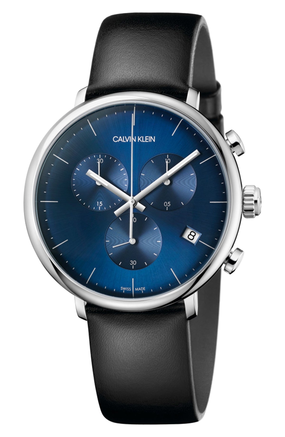 Calvin Klein High Noon K8M271CN Men’s Blue Dial 43 mm Leather Watch