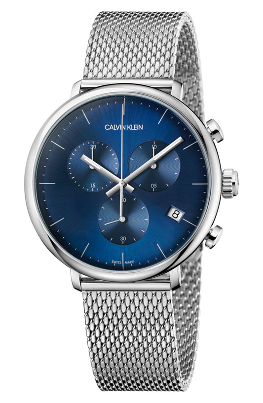 Calvin Klein Men's K8M2712N High Noon 43mm Blue Dial Stainless Steel Mesh Watch