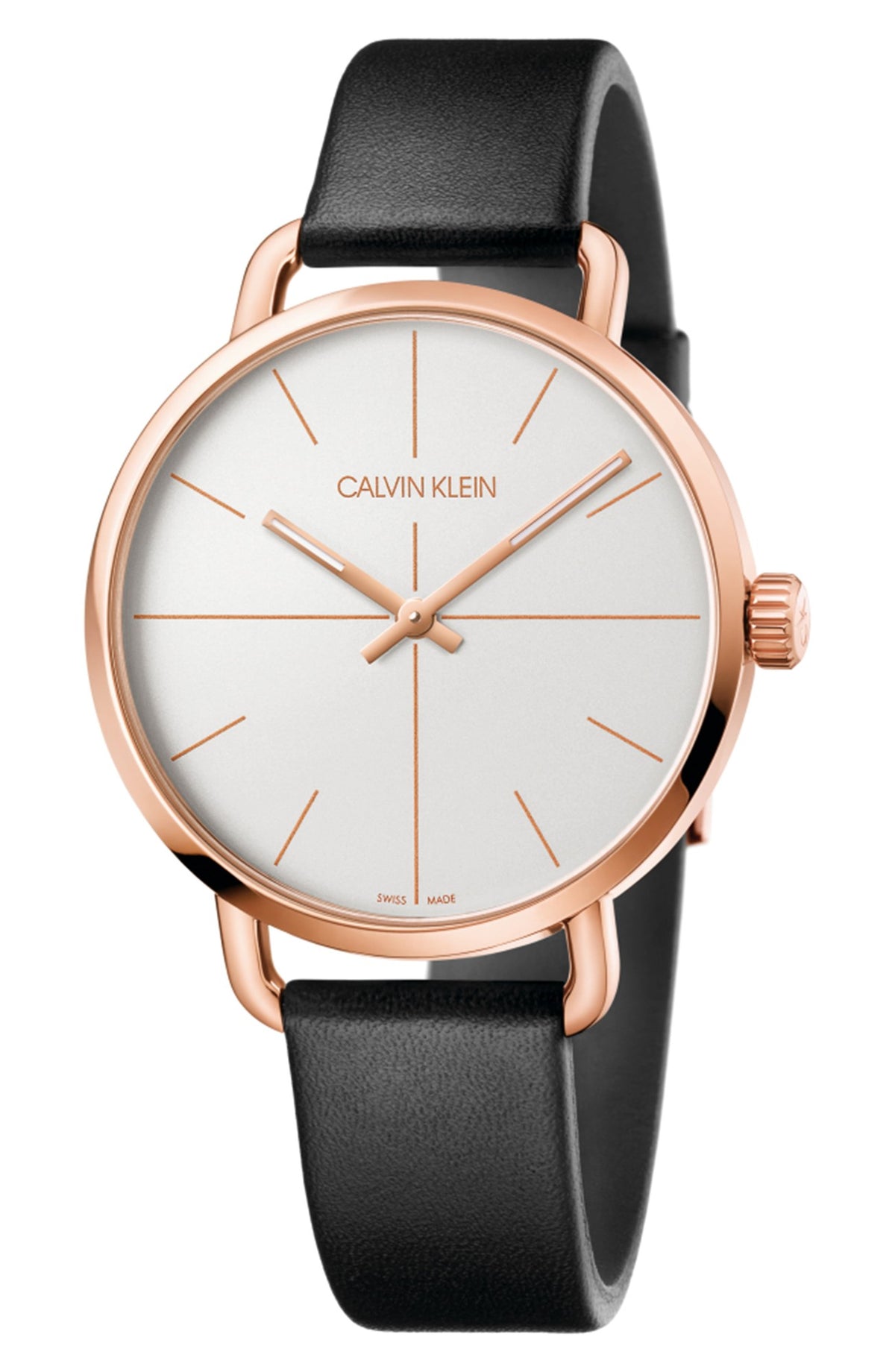 Calvin Klein Even Ladies Silver Dial 42 mm Rose-Gold Watch