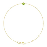 Round Natural Peridot Link Bracelet In Gold & Platinum