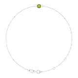 Round Natural Peridot Link Bracelet In Silver