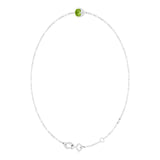 Round Natural Peridot Link Bracelet In Silver