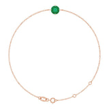 Round Lab-Grown Emerald Link Bracelet In Gold & Platinum