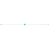 Round Natural Emerald Solitaire Link Bracelet In Gold & Platinum