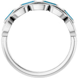 Straight Baguette London Blue Topaz Accented Ring in Platinum