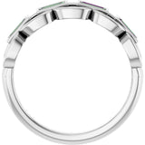 Straight Baguette Lab-Grown Alexandrite Ring in Gold and Platinum
