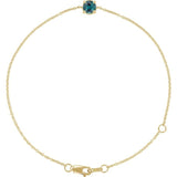 Round Lab-Grown Alexandrite Solitaire Link Bracelet In Gold & Platinum