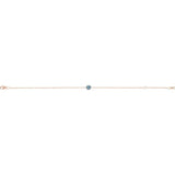 Round Natural Aquamarine Solitaire Link Bracelet In Gold & Platinum