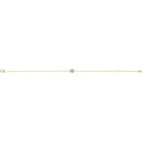 Round Natural White Sapphire Solitaire Link Bracelet In Gold & Platinum