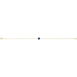 Round Natural Blue Sapphire Solitaire Link Bracelet In Gold & Platinum
