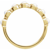 Round Rainbow Moonstone Cabochon Ring in Gold and Platinum