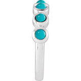 Round Turquoise Cabochon Ring in Gold and Platinum