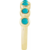 Round Turquoise Cabochon Ring in Yellow Gold