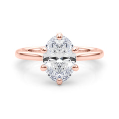 IGI Lab-Grown Oval Diamond 6 Prong Solitaire Engagement Ring, D Color VVS Clarity