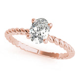 IGI Lab-Grown Oval Diamond 4 Prong Twist Solitaire Engagement Ring, VVS Clarity D Color