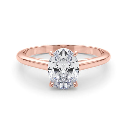 IGI Lab-Grown Oval Diamond 4 Prong Solitaire Engagement Ring, VVS Clarity D Color