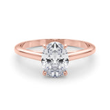IGI Lab-Grown Oval Diamond 4 Prong Solitaire Engagement Ring, VVS Clarity D Color