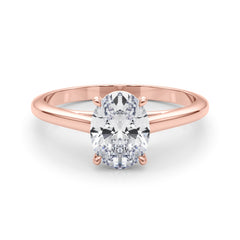 IGI Lab-Grown Oval Diamond 4 Prong Solitaire Engagement Ring, VVS Clarity D Color