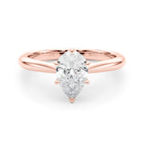 IGI-Labor-gezüchteter Birnen-Diamant, 6-Krappen-Fassung, Solitär-Verlobungsring, Farbe D, Reinheit VVS