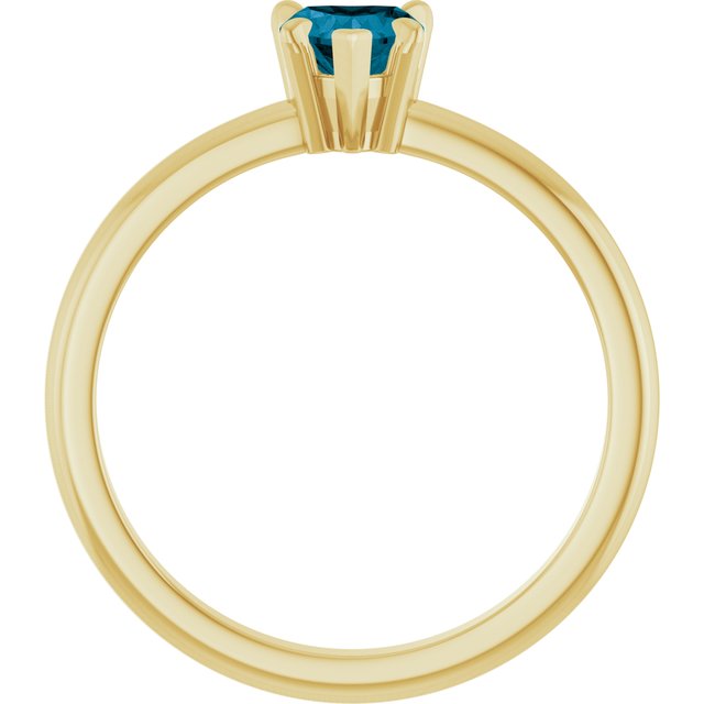 Heart London Blue Topaz & Diamond Ring in Gold and Platinum