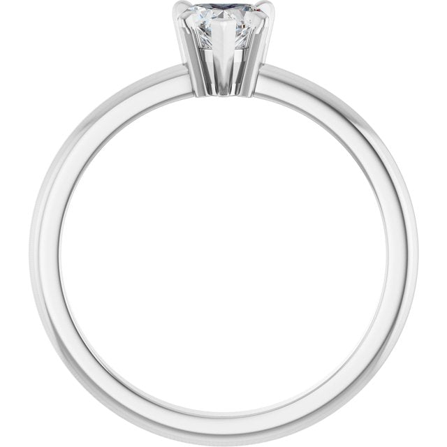 Heart White Sapphire Accented Ring with Diamond Accents in Platinum