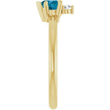 Heart London Blue Topaz & Diamond Ring in Gold and Platinum