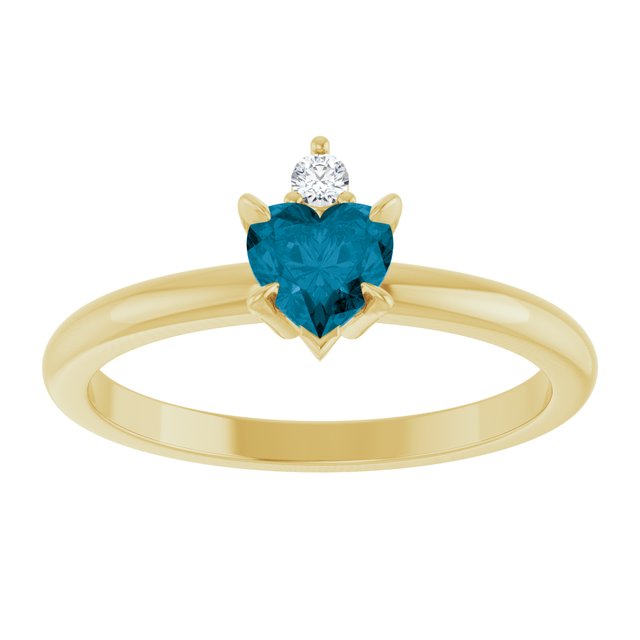Heart London Blue Topaz & Diamond Ring in Gold and Platinum