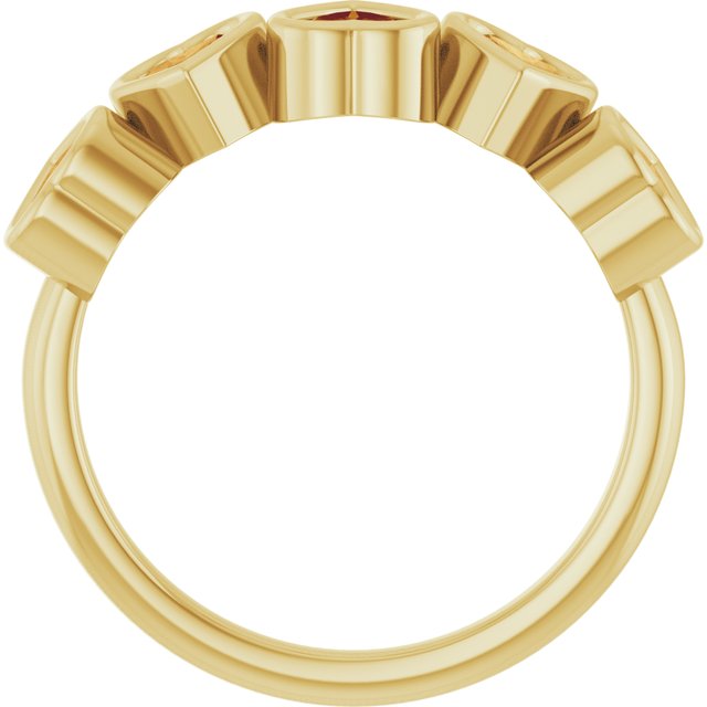 Heart Citrine Stackable Ring in Gold and Platinum
