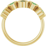 Heart Lab-Grown Emerald Stackable Ring in Gold and Platinum
