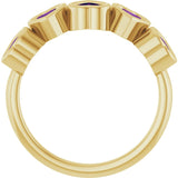 Heart Amethyst Stackable Ring in Gold and Platinum