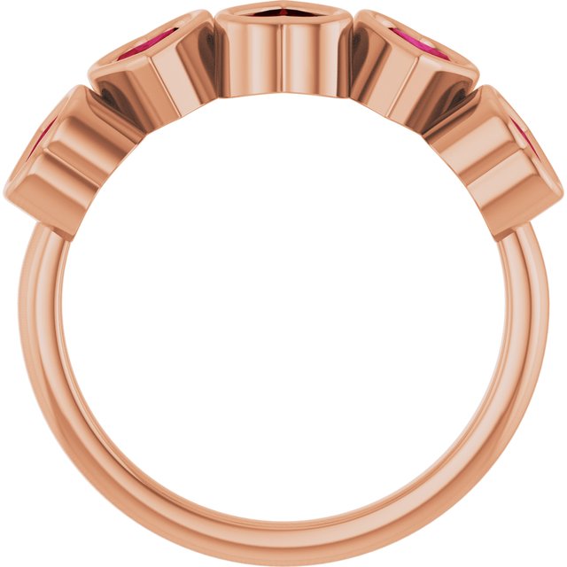 Heart Mozambique Garnet Stackable Ring in Gold and Platinum