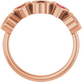 Heart Mozambique Garnet Stackable Ring in Gold and Platinum